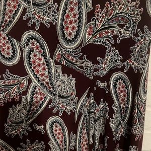 Plus Size Maroon Paisley Asymmetrical Skirt - LB 22/24